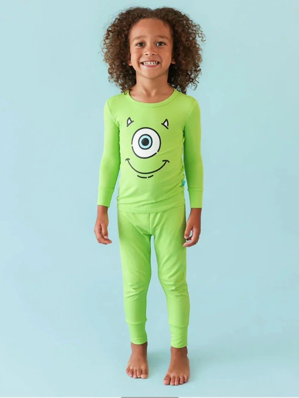 Posh Peanut Disney Lime Green Mike Wazowski Monster Pajama Set